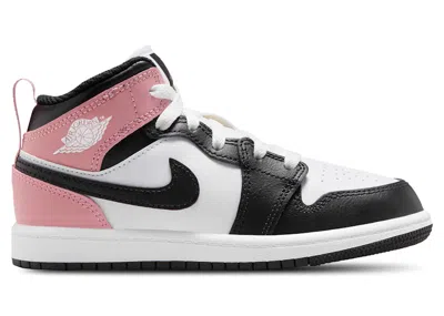 Pre-owned Jordan 1 Mid Sneakers In White/rust Pink/black