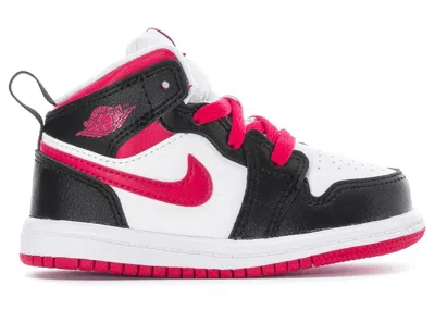 Pre-owned Jordan 1 Mid Sneakers In White/very Berry/black