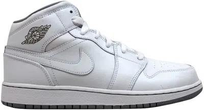 Pre-owned Jordan 1 Mid Sneakers In White/wolf Grey
