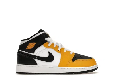 Pre-owned Jordan 1 Mid Sneakers In Yellow Ochre/black/white