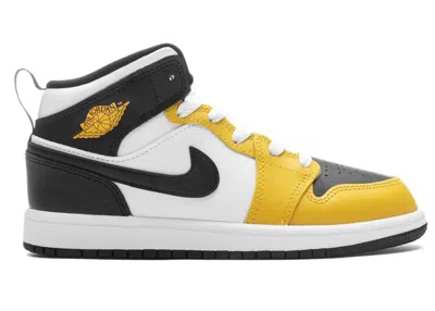 Pre-owned Jordan 1 Mid Sneakers In Yellow Ochre/black/white