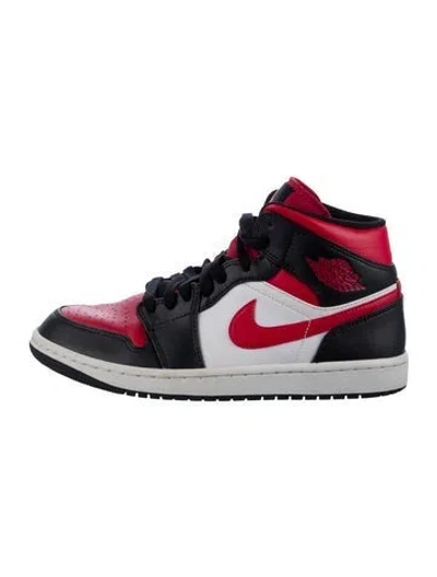 Pre-owned Jordan 1 Mid Sneakers In Red
