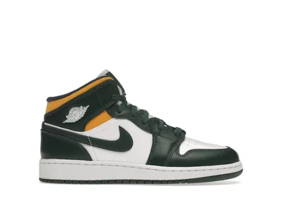 Pre-owned Jordan 1 Mid Sonics (2021) Sneakers In Noble Green/pollen/white