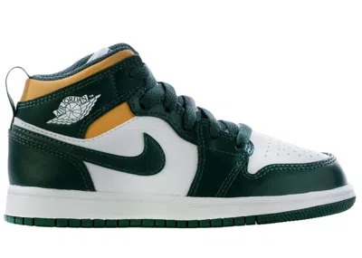Pre-owned Jordan 1 Mid Sonics (2021) Sneakers In Noble Green/pollen/white