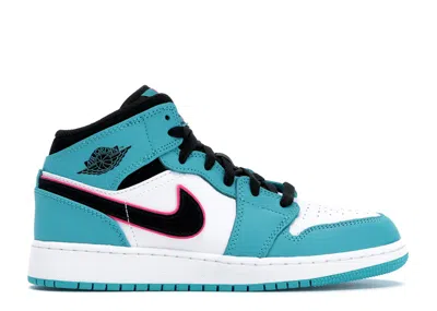 Pre-owned Jordan 1 Mid South Beach Sneakers In Turbo Green/black/hyper Pink In Multi