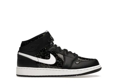 Pre-owned Jordan 1 Mid Speckle Sneakers In Black/white