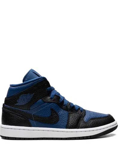 Jordan 1 Mid Split "black/french Blue/white" Sneakers