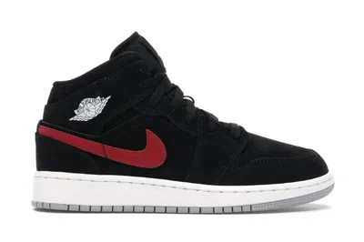 Pre-owned Jordan 1 Mid Swoosh Sneakers In Black/varsity Red/varsity Royal