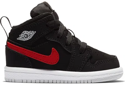 Pre-owned Jordan 1 Mid Swoosh Sneakers In Black/varsity Red/varsity Royal