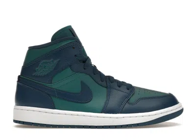 Pre-owned Jordan 1 Mid Teal French Blue (women's) Sneakers In Sky J Teal/sky J French Blue/white