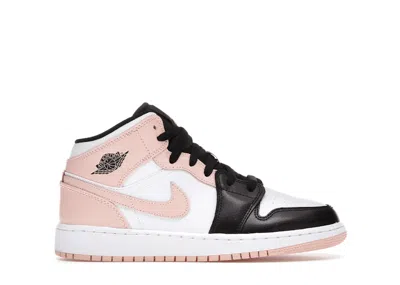 Pre-owned Jordan 1 Mid Toe Sneakers In White/arctic Orange/black