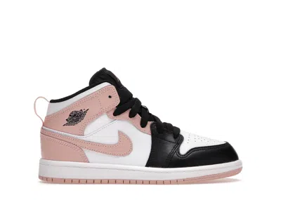 Pre-owned Jordan 1 Mid Toe Sneakers In White/arctic Orange/black