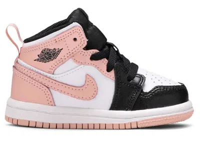 Pre-owned Jordan 1 Mid Toe Sneakers In White/arctic Orange/black