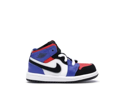 Pre-owned Jordan 1 Mid Top 3 Sneakers In White/black/hyper Royal