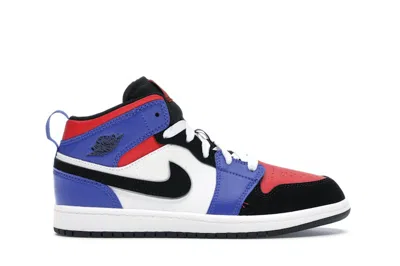 Pre-owned Jordan 1 Mid Top 3 Sneakers In White/black/hyper Royal