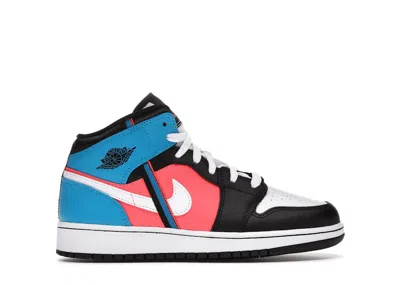 Pre-owned Jordan 1 Mid Tri Ribbons Sneakers In Black/blue/infrared