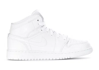 Pre-owned Jordan 1 Mid Triple (2019) Sneakers In White