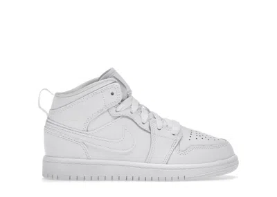 Pre-owned Jordan 1 Mid Triple (2021) Sneakers In White
