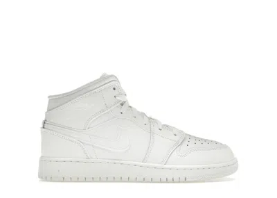 Pre-owned Jordan 1 Mid Triple (2023) Sneakers In White