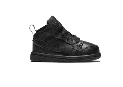 Pre-owned Jordan 1 Mid Triple Sneakers In Black