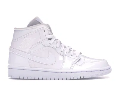 Pre-owned Jordan 1 Mid Triple (women's) Sneakers In White