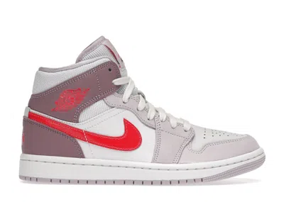 Pre-owned Jordan 1 Mid Valentine's Day (2022) (women's) Sneakers In White/pink/crimson In Multi