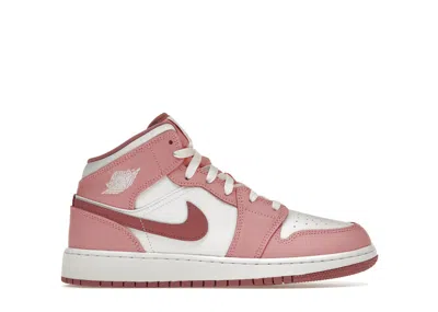 Pre-owned Jordan 1 Mid Valentine's Day (2023) Sneakers In Coral Chalk/desert Berry/white