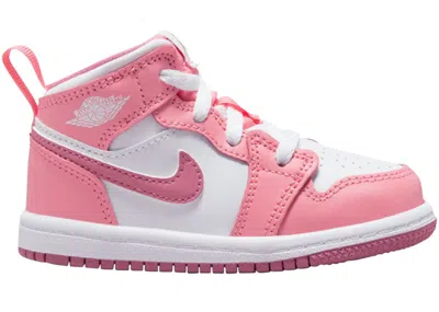 Pre-owned Jordan 1 Mid Valentine's Day (2023) Sneakers In Coral Chalk/desert Berry/white