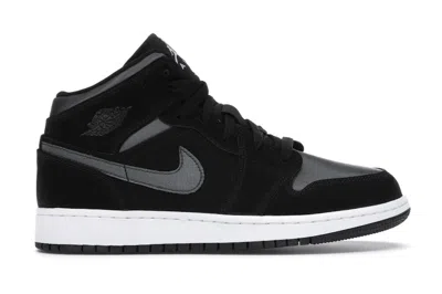 Pre-owned Jordan 1 Mid White Sneakers In Black/grey