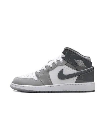 Jordan Kids'  1 Mid "white/medium Cool Grey" Sneakers In Gray
