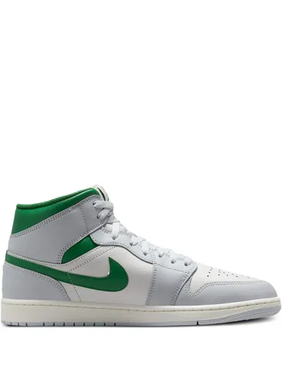 Jordan 1 Mid "white/pure Platinum/pine Green" Sneakers