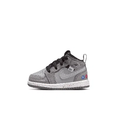 Jordan 1 Mid Wings Baby/toddler Shoes In Grey