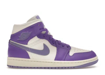 Pre-owned Jordan 1 Mid (women's) Sneakers In Action Grape/sail/sky Blue J Light Purple