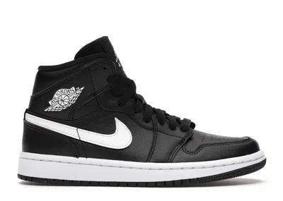 Pre-owned Jordan 1 Mid (women's) Sneakers In Black/white