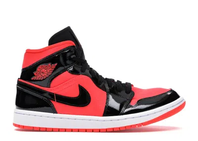 Pre-owned Jordan 1 Mid (women's) Sneakers In Bright Crimson/black