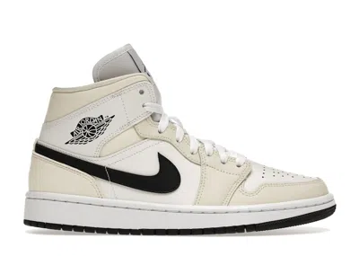 Pre-owned Jordan 1 Mid (women's) Sneakers In Coconut Milk/black/summit White