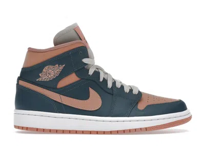 Pre-owned Jordan 1 Mid (women's) Sneakers In Dark Teal Green