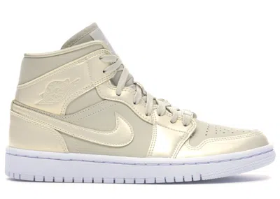 Pre-owned Jordan 1 Mid (women's) Sneakers In Goose Feather Yellow/lemon Yellow/white