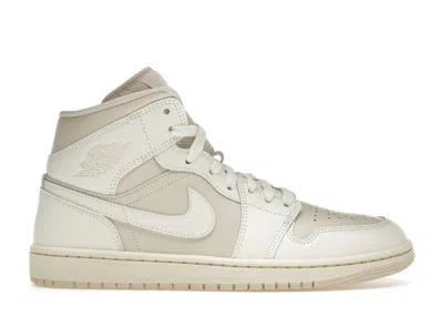 Pre-owned Jordan 1 Mid (women's) Sneakers In Legend Light Brown/muslin/sail