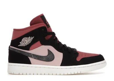 Pre-owned Jordan 1 Mid (women's) Sneakers In Particle Beige/black/canyon Rust