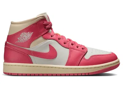 Pre-owned Jordan 1 Mid (women's) Sneakers In Sail/guava Ice/muslin