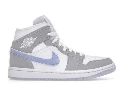 Pre-owned Jordan 1 Mid (women's) Sneakers In White/aluminum/wolf Grey In Multi