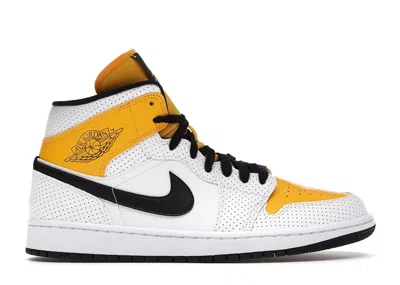 Pre-owned Jordan 1 Mid (women's) Sneakers In White/laser Orange