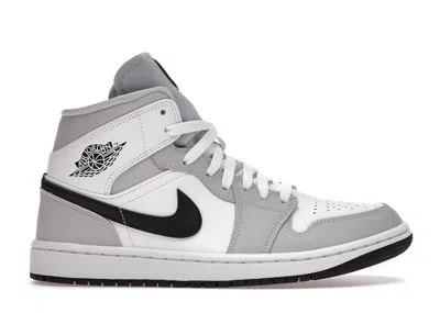 Pre-owned Jordan 1 Mid (women's) Sneakers In White/light Smoke Grey In Gray