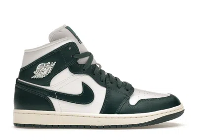 Pre-owned Jordan 1 Mid (women's) Sneakers In White/sail/oxidised Green