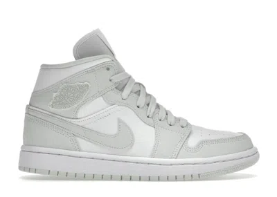 Pre-owned Jordan 1 Mid (women's) Sneakers In White/spruce Aura