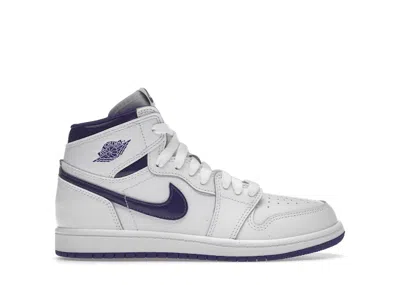 Pre-owned Jordan 1 Retro High (2021) Sneakers In White/court Purple