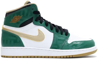 Pre-owned Jordan 1 Retro High Celtics Sneakers In Clover/metallic Gold/white