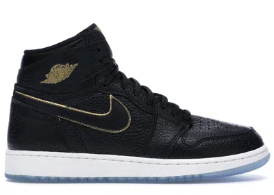 Pre-owned Jordan 1 Retro High City Of Flight Sneakers In Black/metallic Gold/summit White In Multi