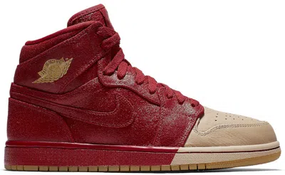 Pre-owned Jordan 1 Retro High Diptoe Red (women's) Sneakers In Gym Red/metallic Gold/vachetta Tan